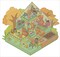 Cozy Autumn House Landscape Stickers, Larger Size, Isometric Sticker Scene, Adorabilities